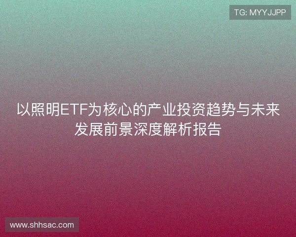 以照明ETF为核心的产业投资趋势与未来发展前景深度解析报告